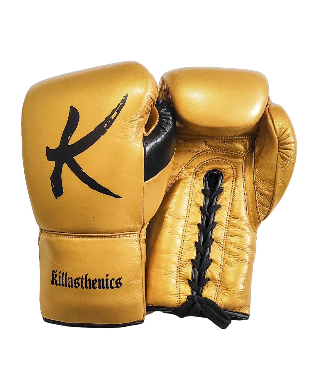 Boxing Gloves: Black on Gold
